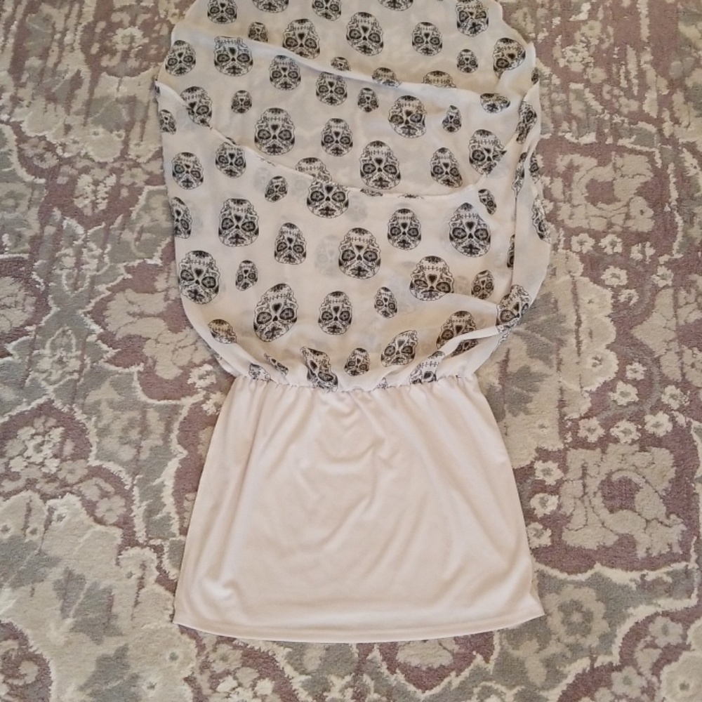 Sheer skull print a-line skirt - Picture 4 of 4